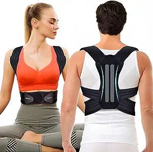 Mercase Posture Corrector for Men and Women, Back Brace for Posture, Adjustable and Comfortable, Pain Relief for Back,Shoulders,Neck, Large (32-39 inches)
