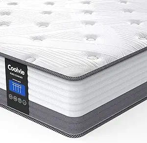 Queen Mattresses, Coolvie 10 Inch Queen Size Hybrid Mattress, Queen Mattress in A Box, Individual Pocket Springs with Memory Foam Layer Provide Pain Relief Motion Isolation & Cool Sleep, 2023 New