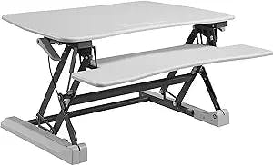 Lorell Sit-to-stand Gas Lift Desk Riser, White