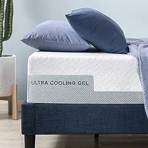 ZINUS 12 Inch Ultra Cooling Gel Memory Foam Mattress / Cool-to-Touch Soft Knit Cover / Pressure Relieving / CertiPUR-US Certified / Bed-in-a-Box / All-New / Made in USA, Twin