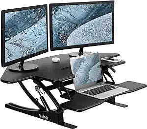 The Ultimate Standing Desk Converter: VIVO Black Corner Height Adjustable D