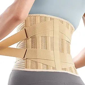 FREETOO Back Brace for Women Men Lower Back Pain Relief with 6 Stays, Breathable Back Support Belt for Heavy Lifting Work , Anti-Skid Lumbar Support Belt with 16-Hole Mesh for Sciatica, Scoliosis, Herniated Disc
