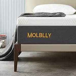 Molblly 12 Inches King Size Mattress for Back Pain Relief, Gel Memory Foam Mattress in a Box, Fiberglass Free, Medium Firm, 10-Year Support, Premium King Bed
