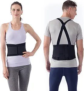 NYOrtho Back Brace Lumbar Support Belt - for Men and Women | Instantly Relieve Lower Back Pain | Maximum Posture and Spine Support, Adjustable, Breathable with Removable Suspenders | 6XL 58-62 in.