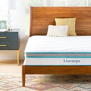 LINENSPA 10 Inch Memory Foam and Innerspring Hybrid – Queen – Bed in a Box – Medium Feel Mattress