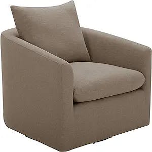 Amazon Brand – Stone & Beam Elisabet Upholstered Swivel Chair, 33.5"W, Slate