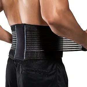 BraceUP Back Brace for Men and Women - Breathable Waist Lumbar Lower Back Support Belt for Sciatica, Herniated Disc, Scoliosis Back Pain Relief, Heavy lifting, with Dual Adjustable Straps (L/XL)
